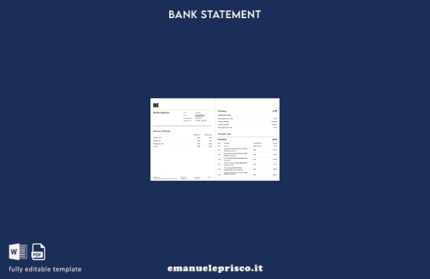 modello di pagine word di estratto conto bancario USA One Finance, Inc. in stile